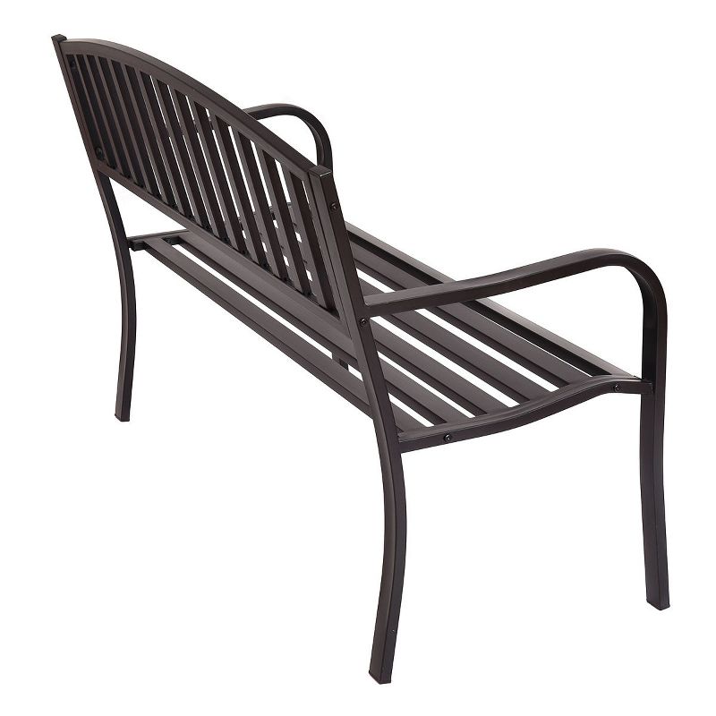 Costway 50'' Patio Garden Bench Park Yard Outdoor Furniture Steel Slats Porch Chair Seat, 5 of 8