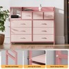39" Fabric Drawer Dresser, Modern Dresser with Charging Station, Chest of Drawers with 9 Drawers and Shelf, Tv Stand Dresser - 4 of 4