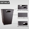 Aoibox Leather Trash Can, 16L/4.2 Gallon Office Wastebasket with Handles for Desk, Square Bedroom Garbage Bin for Home Dorm Decorative Brown - 3 of 4