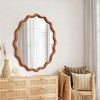 Okak Modern Wavy Round Decorative Wall Mirror for Entryway,Bathroom,Solid Wood Home Decor Vanity Mirror for Bedroom - 2 of 4