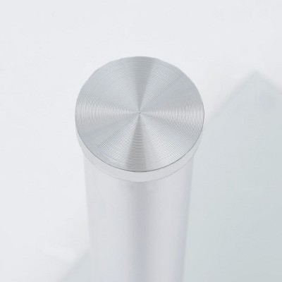Transparent Tempered Glass and Metal U-Shaped Side Table