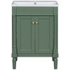 VYNXARIA 24'' Modern Green Bathroom Vanity with Top Sink - 2-Tier Storage Cabinet - 3 of 4