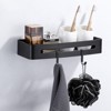 WOWOW  in. W x 2 in. H x 13 in. D Stainless Steel Rectangular Bathroom Shower Shelves in Black 2-Pieces - 3 of 4