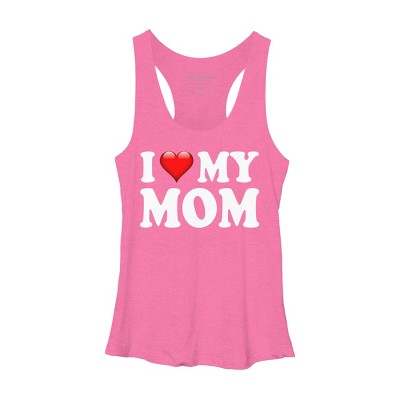 Women's Design By Humans I Love My Mom Bold Text By ArmyTee Racerback Tank Top