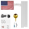 Telescopic Flag Pole Kit, Extra Thick Aluminum Flagpole, Outdoor Heavy Duty Weather Resistant Flag Poles With 3'x5' USA Flag - 2 of 4
