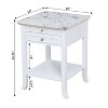 HomeStock Compact End Table with Drawer, Faux Marble Top and Slide Shelf, Stylish and Functional Accent Table for Modern Living Room - 3 of 4