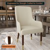 LeisureMod Viva Dining Armchair in Leather Upholstery with Gold Accent Wood Legs for Modern Kitchen and Home, Set of 4 - 4 of 4