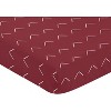 Sweet Jojo Designs Boy, Girl, Unisex/Gender Neutral Baby Fitted Crib Sheet Woodland Arrow Red and White - 3 of 4