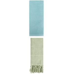 REGALWOVEN 2 Packs Cotton Soft Absorbent Tassels and Waffle Hand Towel - 1 of 4