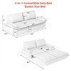 SKRAN 73.2" Queen Pull Out Sofa Bed, 3 in 1 Convertible Sleeper Couch, Velvet Loveseat with Cushions and  2 Pillows for Living Room - 3 of 4
