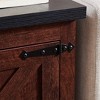 Nightstand Table, Rectangular Farmhouse Style Nightstand With 1 Barn Door And Storage Shelf, Wood Rustic Sofa Side Table For Reception Room - 4 of 4
