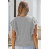 Coolmee Womens T Shirts Ruffle Short Sleeve Tops Cute Crew Neck Casual Knit Ribbed Top Blouses - 4 of 4