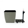 SEVOBAL Planters 2-Pack Self-Watering Hand Woven Wicker Planters with Eco-Friendly and Weather Resistant Design, Gray, 12.6"*12.6"*12.6" - 2 of 4