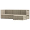vidaXL 4 Piece Patio Lounge Set with Cushions Gray Poly Rattan - 3 of 4
