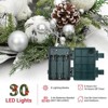 22 Inch Artificial Christmas Wreath,Lighted Christmas Wreath with Ball Ornaments,Leaves,Pine Needles, Winter Xmas Wreath with Timer - 4 of 4