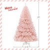 Pink Artificial Christmas Tree Hinged Full Fir Tree with  Metal Stand - 2 of 4