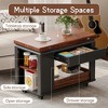 Kumasinova 28" Multi-Functional Coffee Table with Storage,Side Table with Foldable Top,Convertible End Table with Casters,Center Table for Living Room - 4 of 4