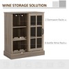 Wine Bar Cabinet, with 6-Bottle Wine Rack and Stemware Racks, Buffet Cabinet with Sliding Glass Door for Kitchen - 4 of 4