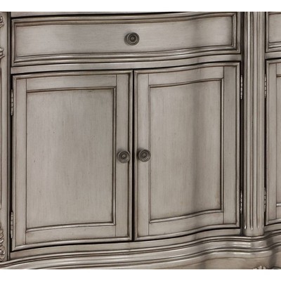 Ariadne 92" Antique Platinum China Cabinet with Glass Shelves