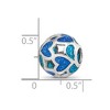 Black Bow Jewelry Sterling Silver Blue Heart Glitter Enameled Bead Charm - 4 of 4
