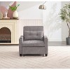 LOVMOR Single/Two Pull Out Sleeper Chair Bed, Convertible Futon Sofa Chair Bed, Sofa Couch Bed with USB Ports, Pillow, Cup Holders, Side Pockets - 2 of 4