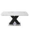 Okak Rectangle Dining Table, Extendable Kitchen Table with X-Shape Table Leg and Metal Base, Folding Table for Living Room, Dining Room - 4 of 4