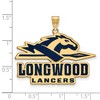 Black Bow Jewelry 14k Yellow Gold Plated Sterling Silver Longwood Lancers NCAA Extra Large Pendant - 2 of 3