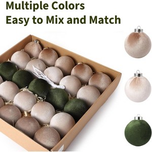 25Pcs Indoor Christmas Ball Ornaments, 3.15in Flocked Plastic Balls Hanging Decor for Xmas Tree, Home, Office, Holiday, Party, Wreaths, Fireplaces - 1 of 4
