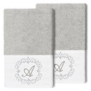 Linum Home Textiles 100% Turkish Cotton MONICA 2PC Embellished Hand Towel Set - 1 of 1