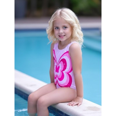 Mia Belle Girls Butterfly Bloom Y2K Pink One-Piece Swimsuit Mia Belle Girls, Pink, 10/12 — фото 5