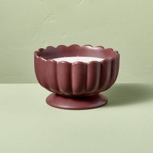 5 Wick Footed Ceramic Scalloped Rim Jar Candle 34oz - Hearth & Hand™ with Magnolia - 1 of 4