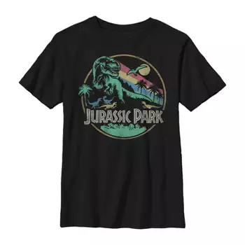 Men's Jurassic Park Rainbow Emblem T-shirt - Black - Small : Target
