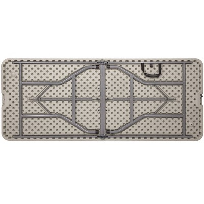Hampden 72" Gray Plastic and Steel Fold-In-Half Table