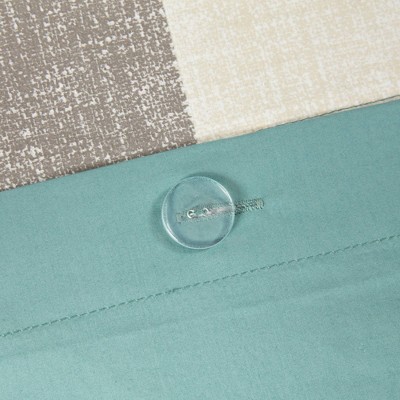 Aqua Ikat Chevron Cotton Full/Queen Duvet Cover Set