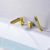 Sumerain Roman Tub Faucet with Hand Shower, 3 Hole Waterfall Deck Mount Bathtub Filler Brushed Gold - 2 of 4