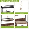 Large litter box enclosure w/ storage shelf, 60"H hidden furniture, includes condo, hammock, scratching mat & play ball, retro brown - 4 of 4
