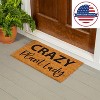 Evergreen Flag Funny Welcome Mat Coir Doormat | 28" x 16" Front Door Mat Outdoor Entrance | No Slip Door Rugs Entryway Indoor | Crazy Plant Lady - 3 of 4