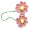 Anna-Kaci Crochet Daisy Car Mirror Hanging Decoration with Dual Flower Design - Mauve Pink - 4 of 4