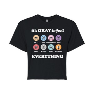 Women's - Instant Message - Its Okay To Feel Everything Cropped Graphic T-Shirt - 1 of 4