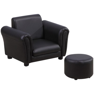 Qaba Kids Sofa Set with Footstool, Upholstered Children Armchair for Kids 18M+, Baby Sofa for Playroom, Bedroom, Nursery Room