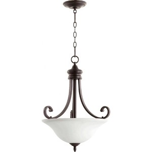 Quorum Lighting Bryant 3-Light Pendant, Oiled Bronze, 18 Width, 24 Height - 1 of 1