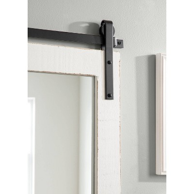 White Rectangular Wood Wall Mirror with Shelf