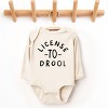 The Juniper Shop License To Drool Long Sleeve Bodysuit - NB - Natural - 2 of 4