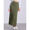 Allegra K Women's Knit Side Slit Hight Waist Midi Bodycon Skirt - 4 of 4
