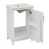 NicBex 20" Bathroom Vanity with Sink, Bathroom Cabinet Storage, 1 Soft Closing Cabinet Doors with Double Shelves for Bathroom, White - 4 of 4