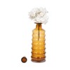 Modern Glass Vase with Ribbed Artistic Design - Contemporary Style for Casual Home or Office Decor - Amber - 4 of 4
