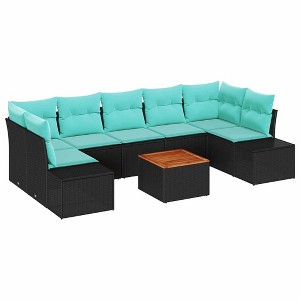 vidaXL Garden Sofa Set 8 pcs Black and turquoise : Target