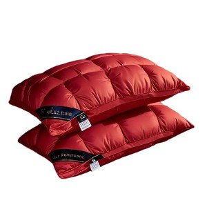 Dexmalle 100% Natural Cotton Red Bread Pillow,Medium-Firm - 1 of 4