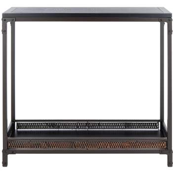 Dinesh Console Table With Storage Shelf - Black/Dark Walnut - Safavieh.