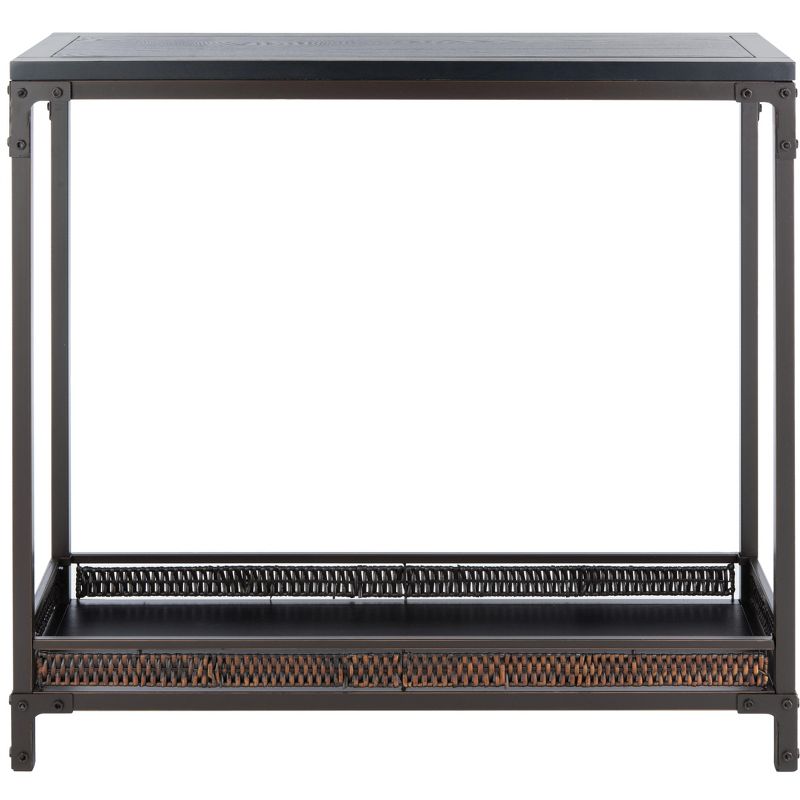 Dinesh Console Table With Storage Shelf - Black/Dark Walnut - Safavieh., 1 of 10